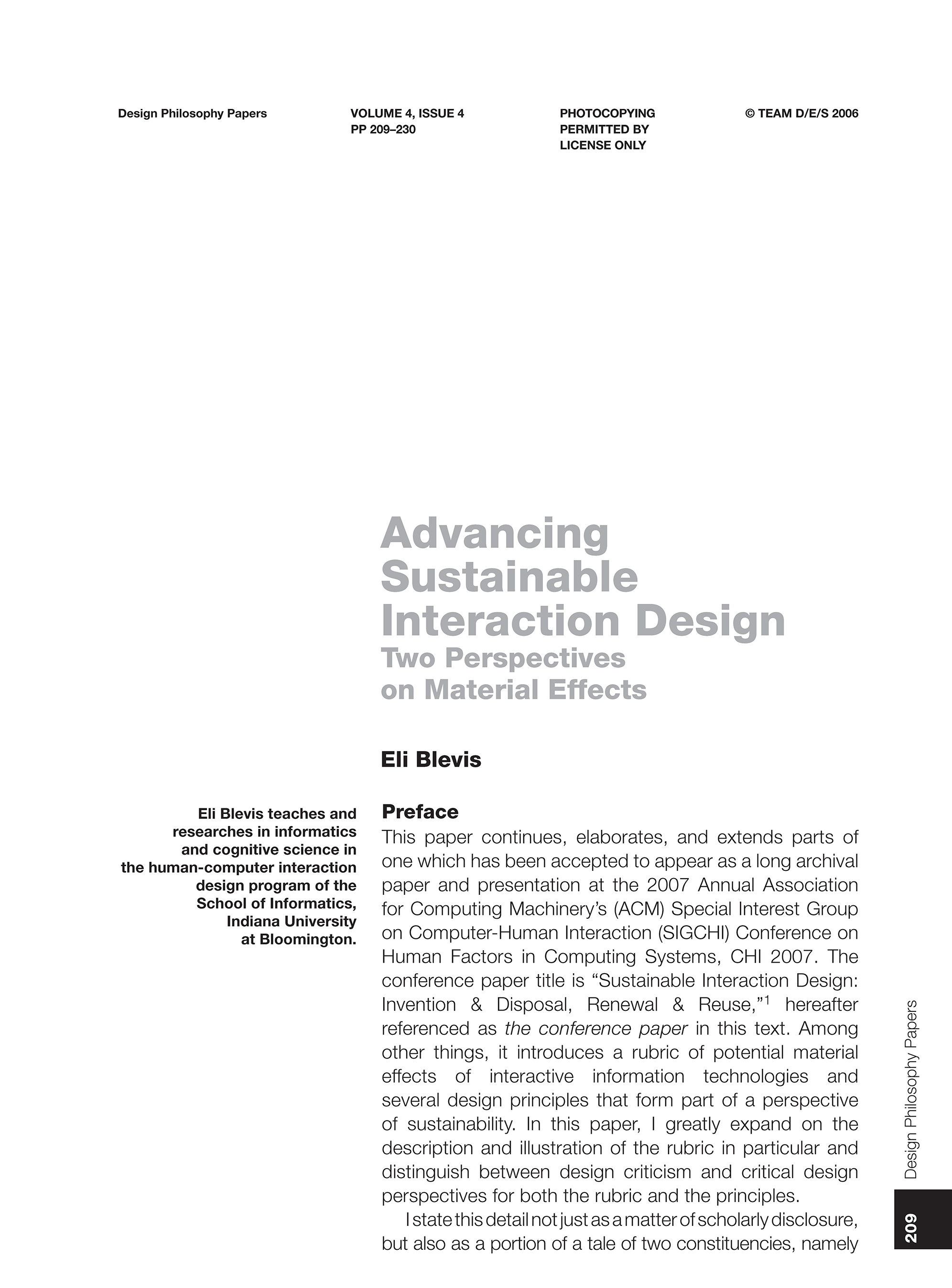 Advancing Sustainable Interaction Design: Two Perspectives on Material Effects