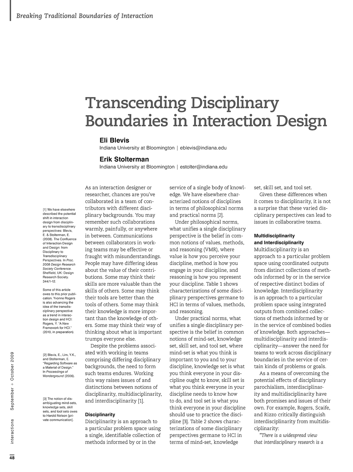 Transdisciplinary Design